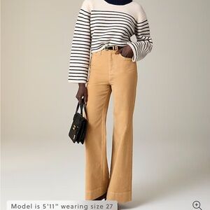J. Crew High-Rise Wide-Leg Corduroy Trouser Pants